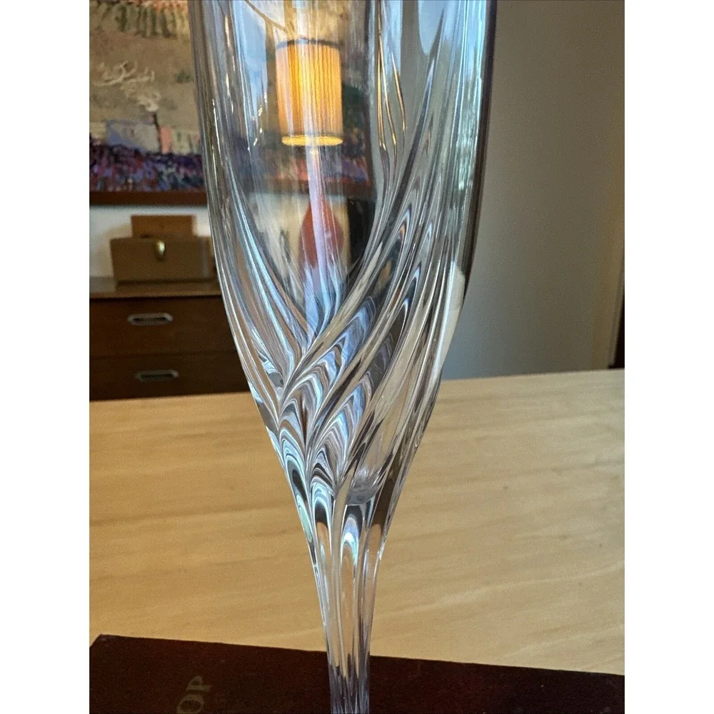 LENOX Cut Crystal DEBUT Platinum Rim Champagne Flute Wine Glass Barware